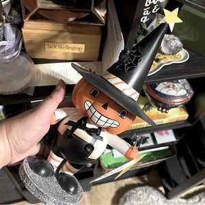 BNWT Halloween Pumpkin Guy with Witch Hat with Star made in Philippines